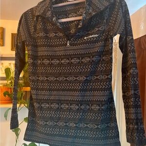 Columbia Women's Black Patterned Fleece Quater zip